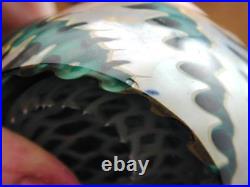 FAB Iridescent Art Glass Paperweight Escargot Shell Critter Reid Spiral Core