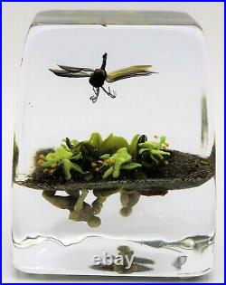 FASCINATING Paul STANKARD Dragonfly Art Glass PAPERWEIGHT Block Root Spirits