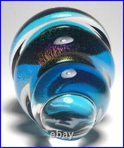 FM Marcolin Art Crystal (Sweden) Sommerso Twist Paperweight Dramatic Magnum