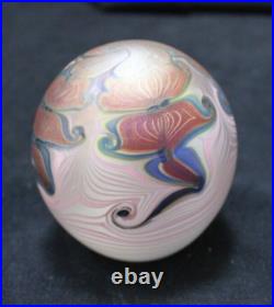 Fabulous Signed 1980 #96 Vandermark Iridescent Art Glass Paperweight