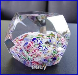 Faceted Antique Baccarat Macedoine Scrambled Filligree Paperweight