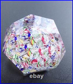 Faceted Antique Baccarat Macedoine Scrambled Filligree Paperweight