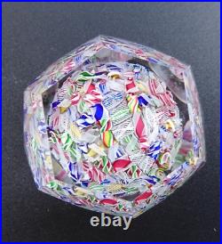 Faceted Antique Baccarat Macedoine Scrambled Filligree Paperweight