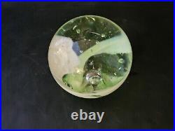 Fantastic Uranium Implosion Large Paperweight Hand Blown Recycled Glass