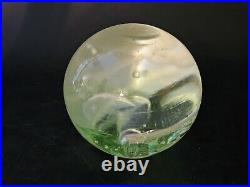 Fantastic Uranium Implosion Large Paperweight Hand Blown Recycled Glass
