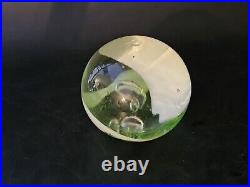 Fantastic Uranium Implosion Large Paperweight Hand Blown Recycled Glass