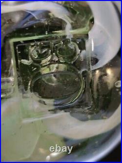 Fantastic Uranium Implosion Large Paperweight Hand Blown Recycled Glass