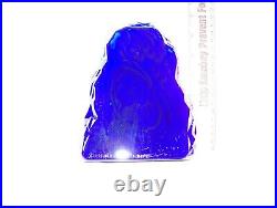 Fenton Glass Iceberg Paperweight Painted Cobalt Blue KIBBE 2018 2/3