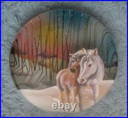 Fenton JK Spindler LE 12/27 FIRST SNOW HORSES Flat Back Paperweight NEW