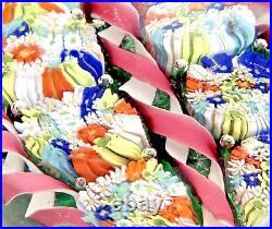 Field of Flowers MURANO ART GLASS FRATELLI TOSO Ribbons MILLEFIORI PAPERWEIGHT