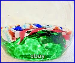 Field of Flowers MURANO ART GLASS FRATELLI TOSO Ribbons MILLEFIORI PAPERWEIGHT