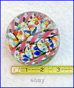 Field of Flowers MURANO ART GLASS FRATELLI TOSO Ribbons MILLEFIORI PAPERWEIGHT