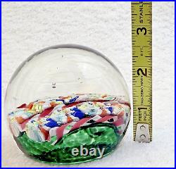 Field of Flowers MURANO ART GLASS FRATELLI TOSO Ribbons MILLEFIORI PAPERWEIGHT