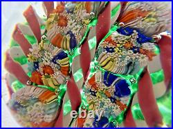 Field of Flowers MURANO ART GLASS FRATELLI TOSO Ribbons MILLEFIORI PAPERWEIGHT