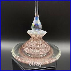 Fine Studio Art Glass Perfume Empty Bottle Dotted Iridescent Paperweight 3T 4W