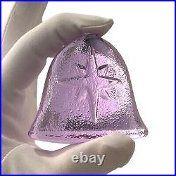 Fire & Light Recycled Glass Lavender Christmas Bell Paperweight Rare