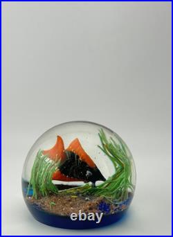 Fish Aquarium Paperweight Murano (withsticker) Italy Art Glass 2.5 Vintage