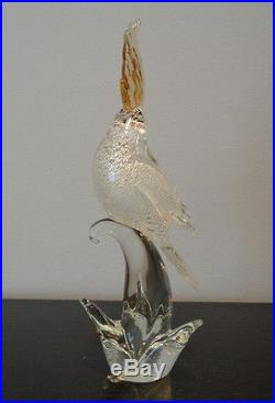 Formia Murano Art Glass Cockatoo Exotic Bird 13 Figurine Sculpture Paperweight