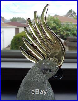 Formia Murano Art Glass Cockatoo Exotic Bird 13 Figurine Sculpture Paperweight
