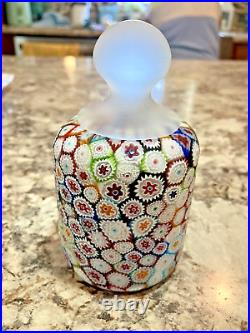 Fratelli Toso Murano Art Glass Millefiori Knob Paperweight Vintage Vtg