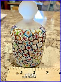 Fratelli Toso Murano Art Glass Millefiori Knob Paperweight Vintage Vtg