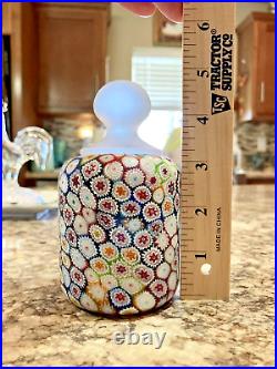 Fratelli Toso Murano Art Glass Millefiori Knob Paperweight Vintage Vtg