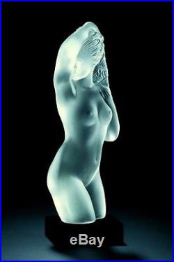 French Art Deco Bohemian Glass Figurine Statuette Paperweight' Nude Ingrid