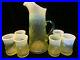 GIBSON-2000-Glass-Yellow-Vaseline-OPALESCENT-Pitcher-and-6-Tumblers-01-bmi