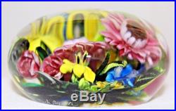 GORGEOUS Magnum RICK AYOTTE Colorful FLORAL BOUQUET Art Glass PAPERWEIGHT