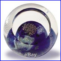 Glass Eye Studio Celestial Blue Planet Art Glass with box- made in USA