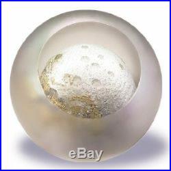 Glass Eye Studio Celestial Moon Art Glass Paperweight with box- made in USA
