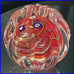 Glass Eye Studio GES 99 Rare Orange Art Glass Paperweight