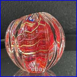 Glass Eye Studio GES 99 Rare Orange Art Glass Paperweight