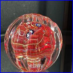 Glass Eye Studio GES 99 Rare Orange Art Glass Paperweight