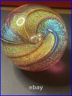 Glass Eye Studio Kaleidoscope-GES 98 Art Glass Paperweight WithBrass stand