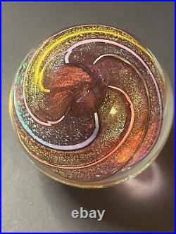 Glass Eye Studio Kaleidoscope-GES 98 Art Glass Paperweight WithBrass stand