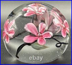 Glass Eye Studio Paperweight Cherry Blossom Flowers 441 Vintage 1985