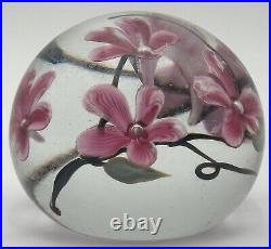 Glass Eye Studio Paperweight Cherry Blossom Flowers 441 Vintage 1985