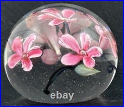 Glass Eye Studio Paperweight Cherry Blossom Flowers 441 Vintage 1985