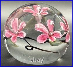 Glass Eye Studio Paperweight Cherry Blossom Flowers 441 Vintage 1985