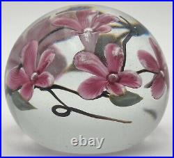 Glass Eye Studio Paperweight Cherry Blossom Flowers 441 Vintage 1985