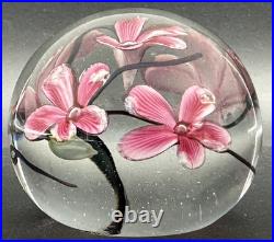 Glass Eye Studio Paperweight Cherry Blossom Flowers 441 Vintage 1985