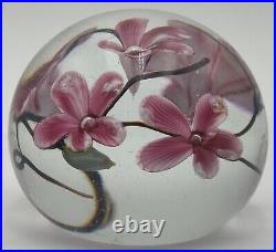 Glass Eye Studio Paperweight Cherry Blossom Flowers 441 Vintage 1985