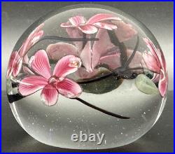 Glass Eye Studio Paperweight Cherry Blossom Flowers 441 Vintage 1985