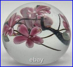 Glass Eye Studio Paperweight Cherry Blossom Flowers 441 Vintage 1985