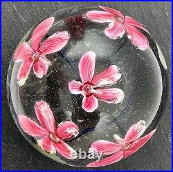 Glass Eye Studio Paperweight Cherry Blossom Flowers 441 Vintage 1985