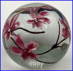 Glass Eye Studio Paperweight Cherry Blossom Flowers 441 Vintage 1985