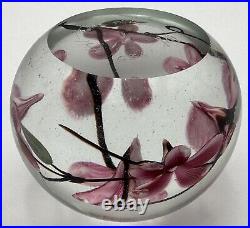 Glass Eye Studio Paperweight Cherry Blossom Flowers 441 Vintage 1985