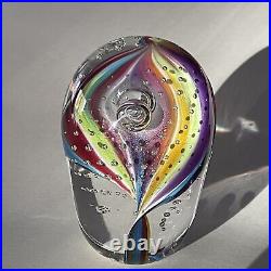 Glass Eye Studio Rare Rainbow Twist GES 15 Art Glass Paperweight