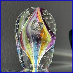 Glass Eye Studio Rare Rainbow Twist GES 15 Art Glass Paperweight